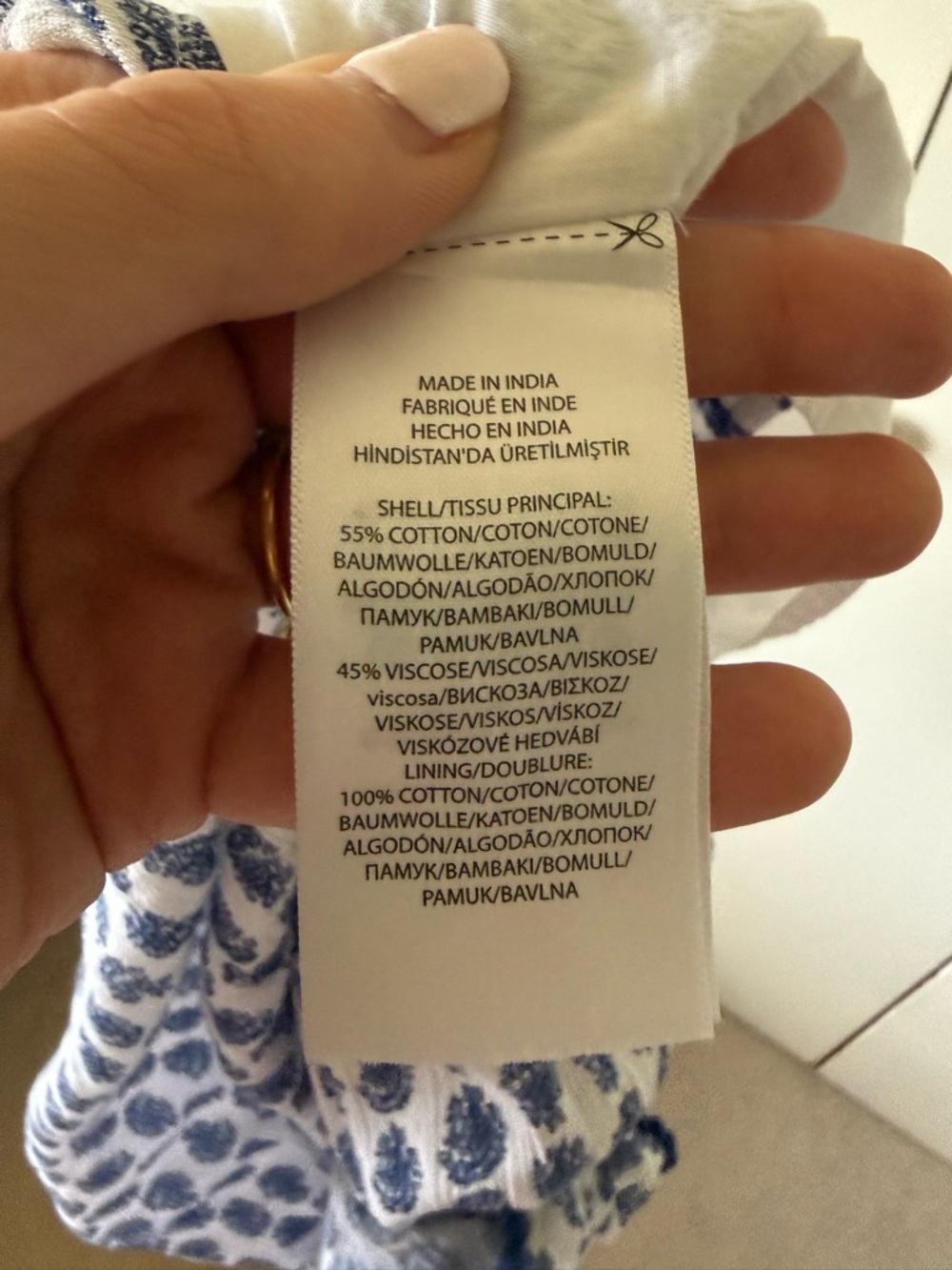 Kids Polo by Ralph Lauren Blue White Printed Spaghetti-Strap sundress Cotton 3T - Picture 4 of 4